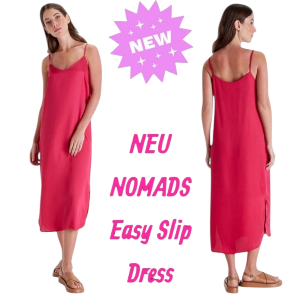 NEU Nomads Easy Slip Dress  Sustainable Tencel  Magenta Fuchsia Size Small NWT